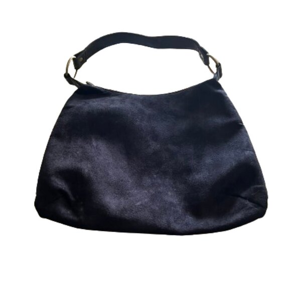 Suede Patchwork Pattern Shoulder Bag - 8 inch Drop - Picture 2 of 3